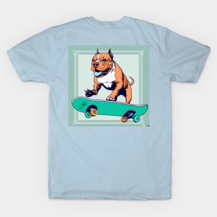 Skateboarding Pittie T-Shirt